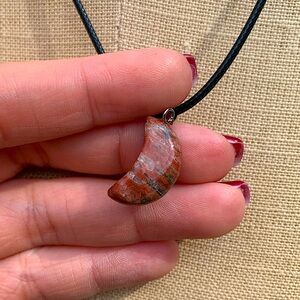 Handmade Genuine Stone Moon Amulet Necklace